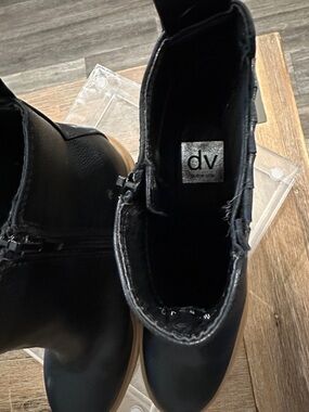 DV by Dolce Vita Black Ankle Boots with Tan Sole